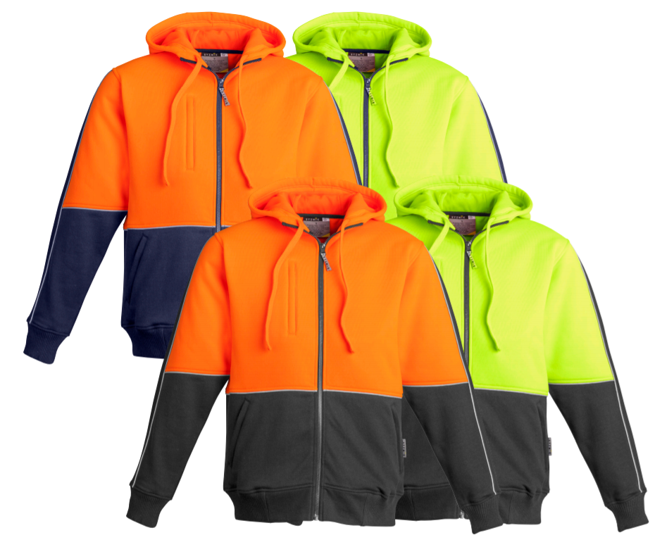 MENS HI VIS FULL ZIP HOODIE ZT464