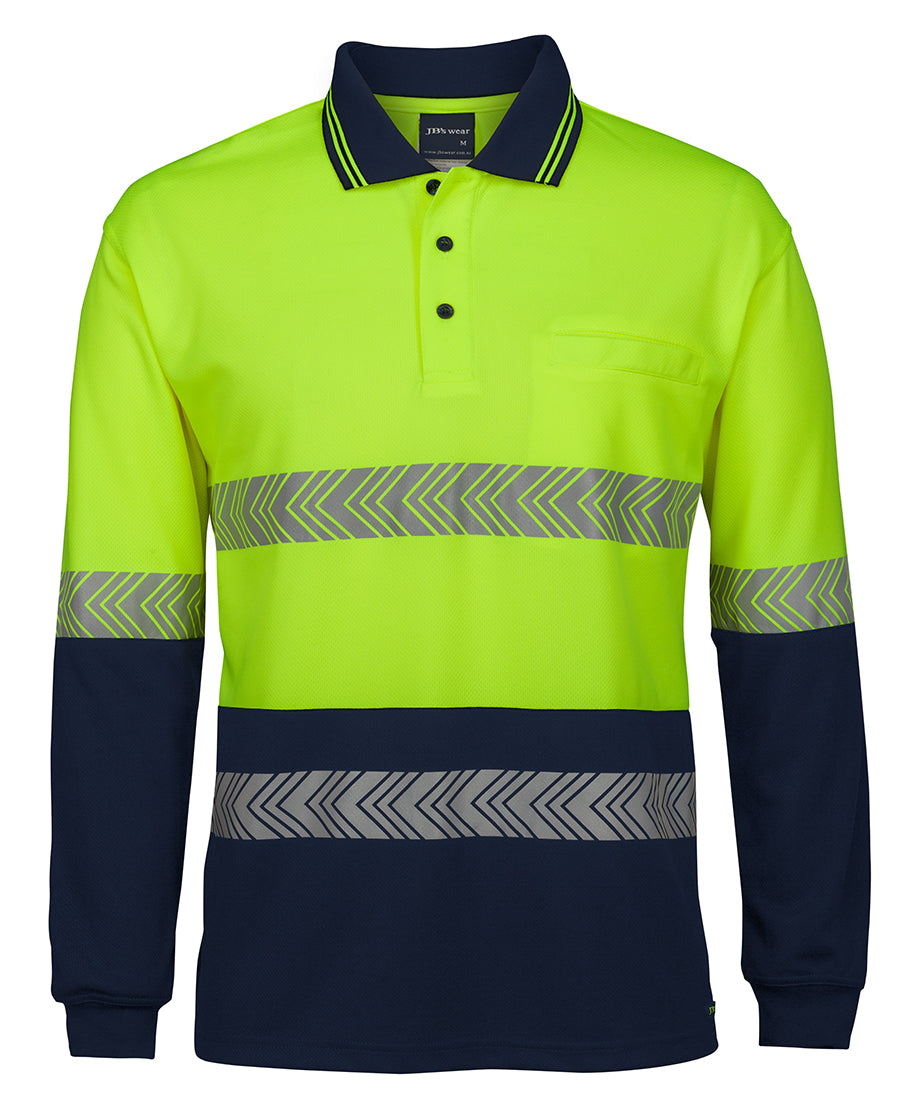 HI VIS L/S SEGMENTED TAPE POLO 6HLST