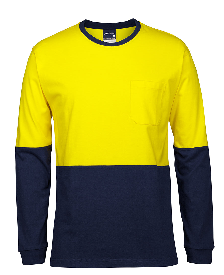 HI VIS L/S CREW NECK COTTON T-SHIRT 6HVTN