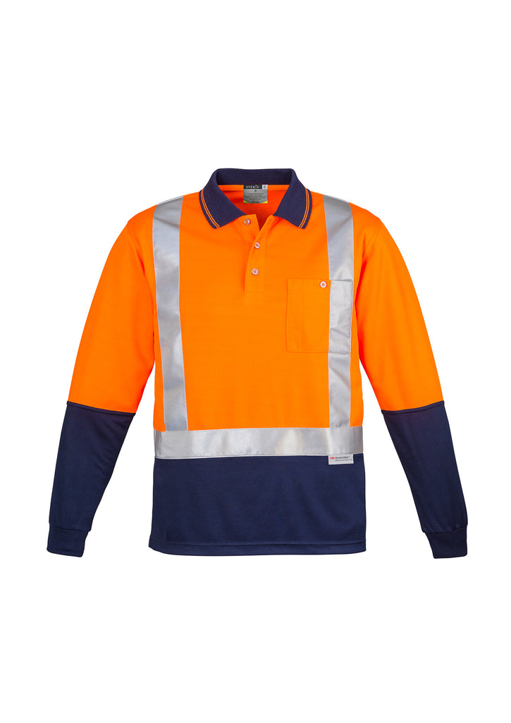 HI VIS SPLICED POLO LONG SLEEVE SHOULDER TAPED ZH234