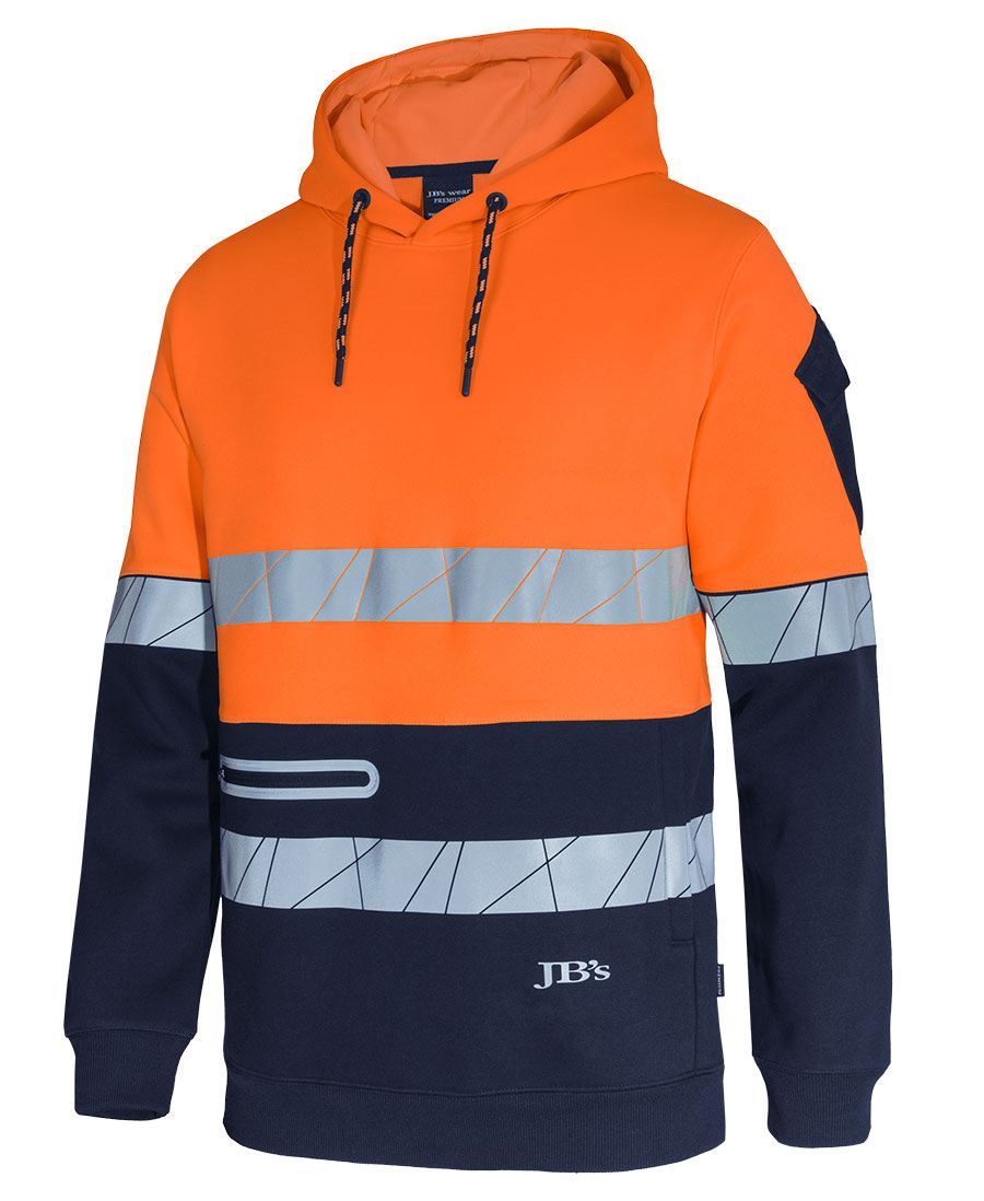 JB's 450g Hi VIs Pull Over Hoodie with Fragmented Tape 6DPFP