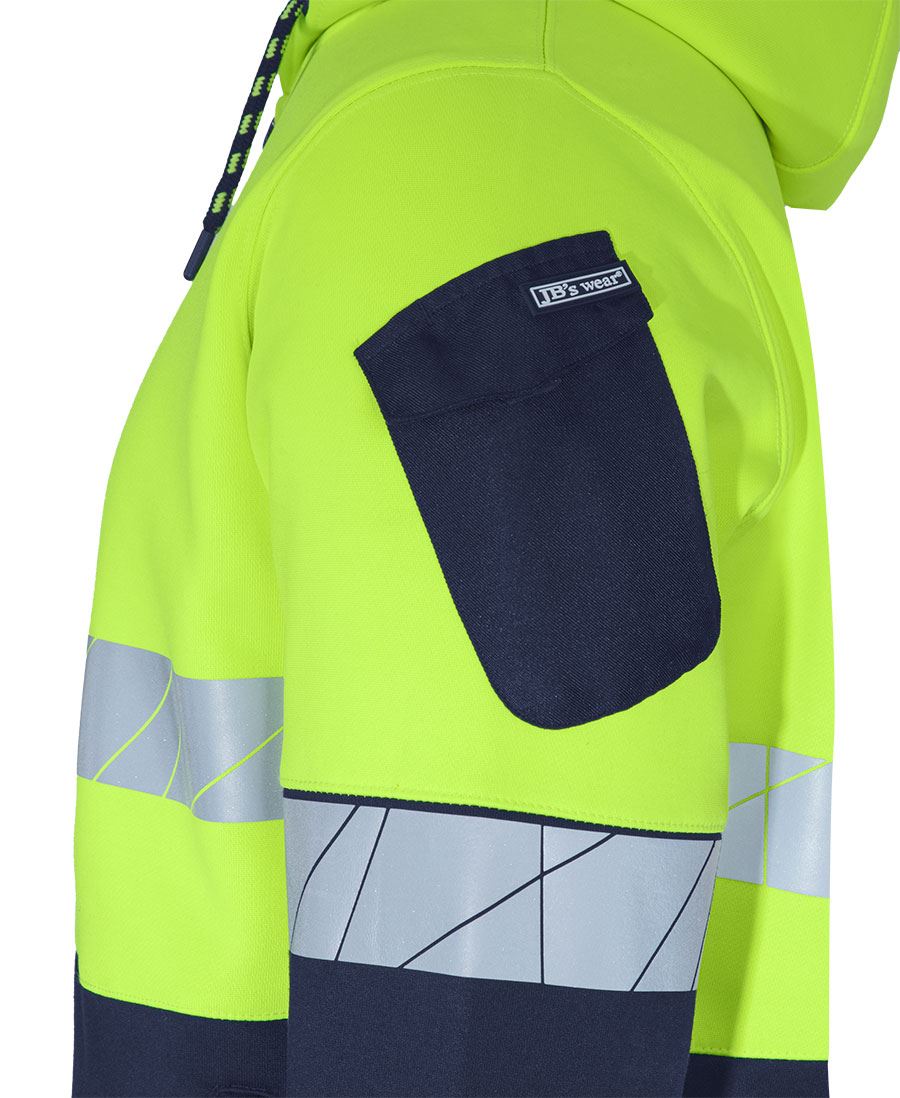 JB's 450g Hi Vis Full Zip Hoodie with Fragmented Tape 6DPFZ