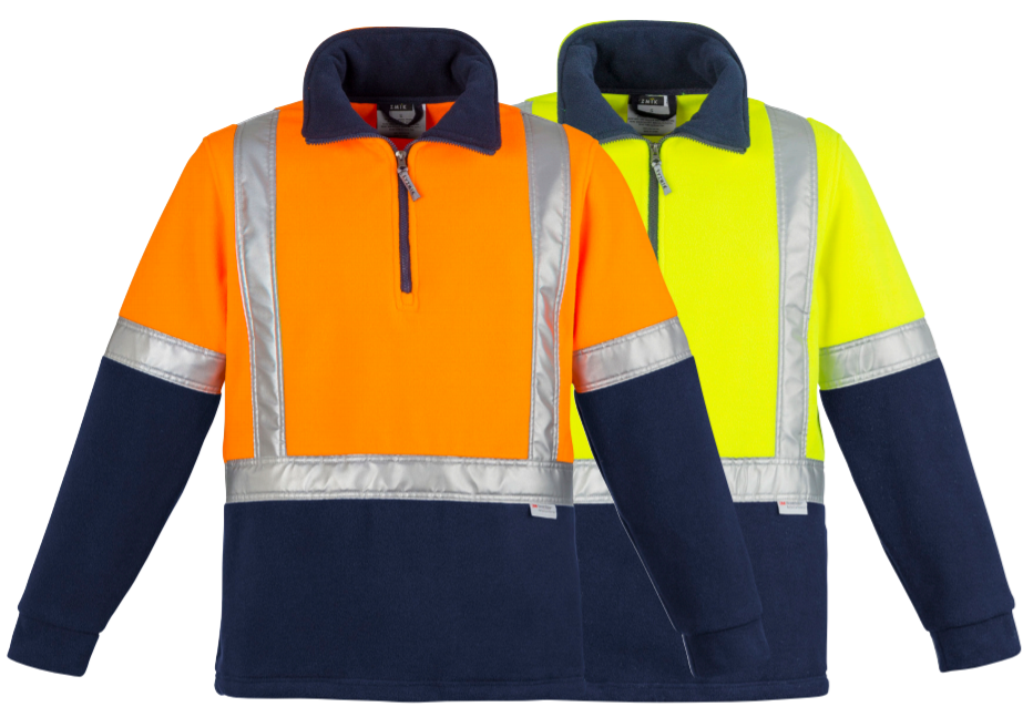 MENS HI VIS FLEECE JUMPER - SHOULDER TAPED   ZT462