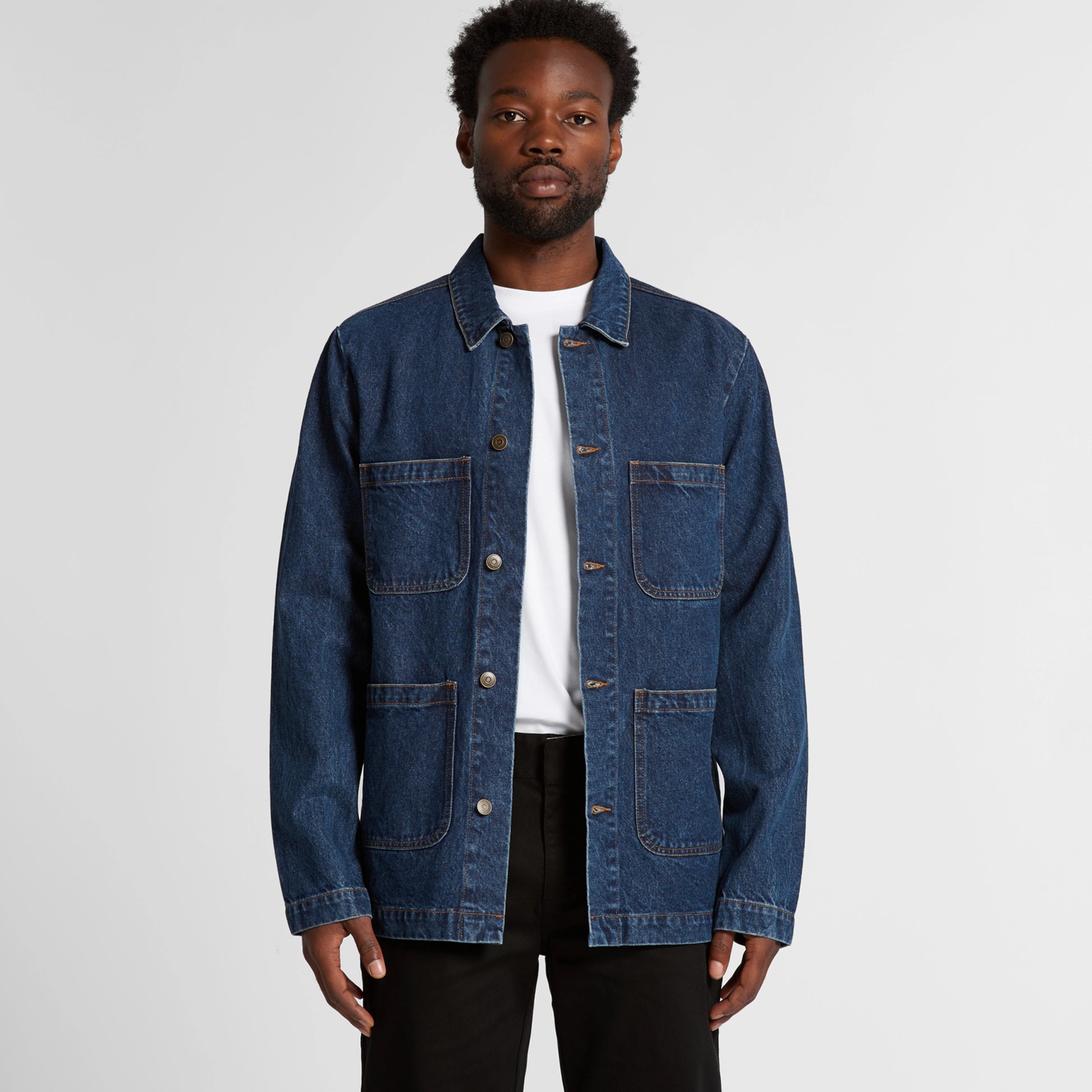 Denim patch deals pocket chore coat