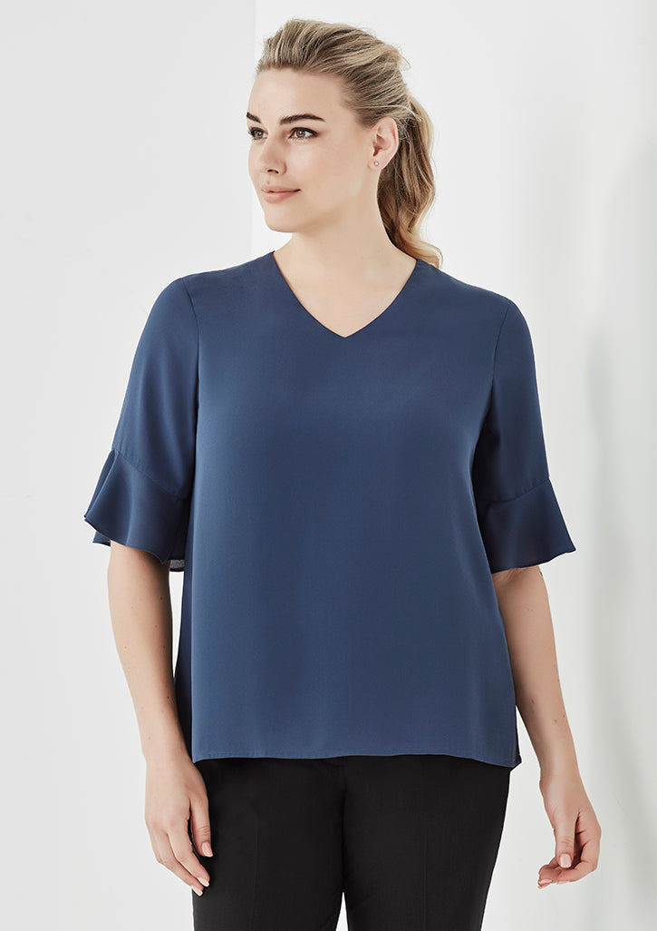 WOMENS ARIA FLUTED SLEEVE BLOUSE RB966LS