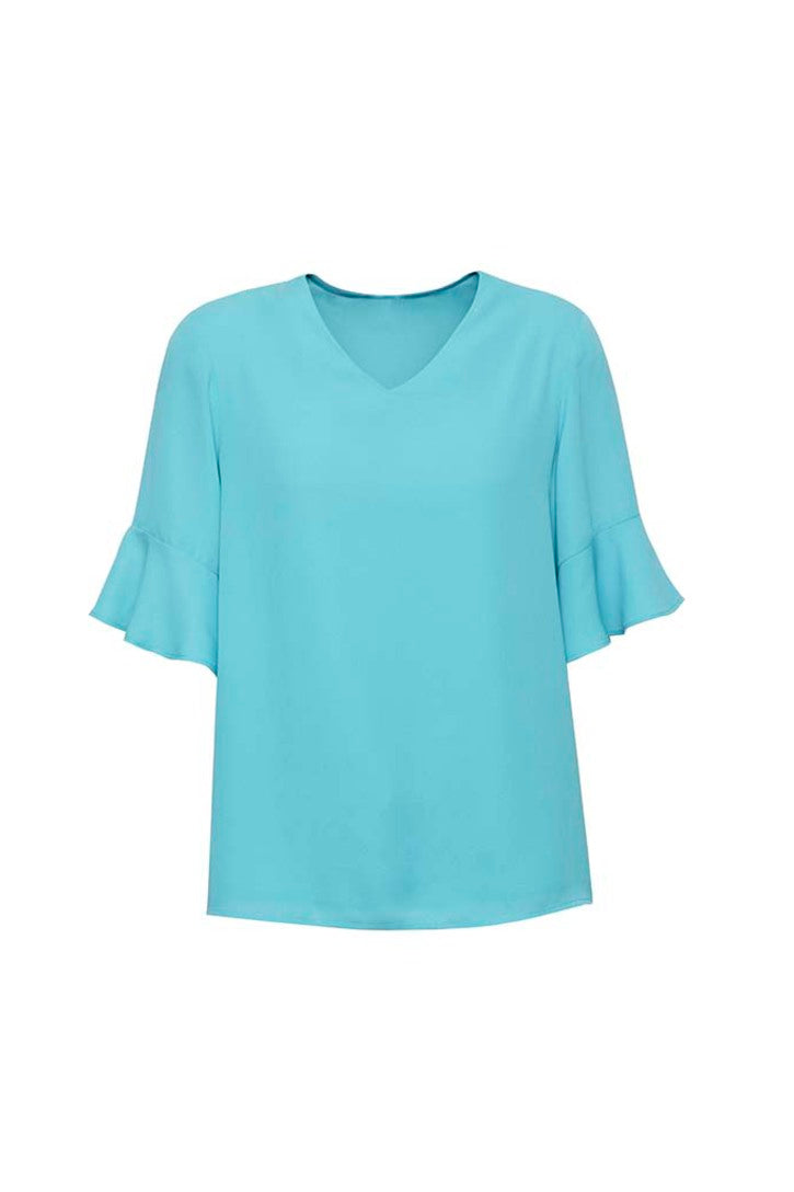 WOMENS ARIA FLUTED SLEEVE BLOUSE RB966LS