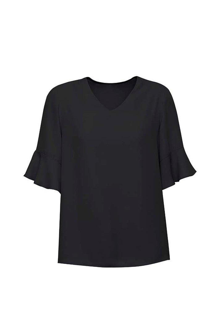 WOMENS ARIA FLUTED SLEEVE BLOUSE RB966LS