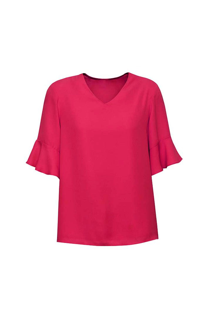 WOMENS ARIA FLUTED SLEEVE BLOUSE RB966LS