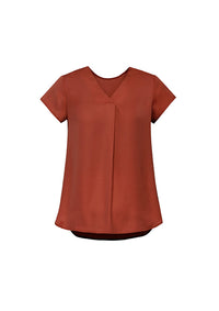 WOMENS KAYLA V-NECK PLEAT BLOUSE RB967LS