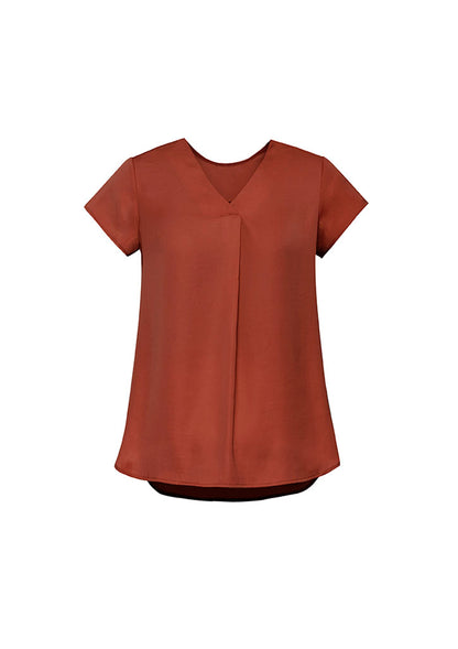 WOMENS KAYLA V-NECK PLEAT BLOUSE RB967LS