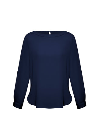 WOMENS MADISON BOATNECK BLOUSE S828LL